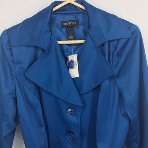 NWT Lane Bryant Size 18 Blue Shiny Trenchcoat